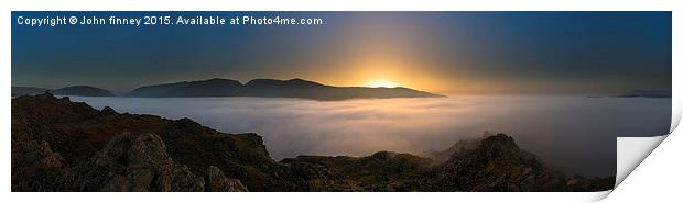  Helm Crag Twilight, English Lake District panoram Print by John Finney