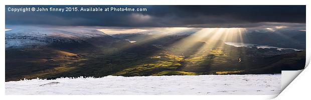 Naddle Beck light, English Lake District. Print by John Finney