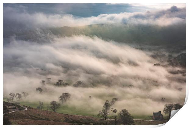 Hope Valley Inversion, Peak District Print by John Finney