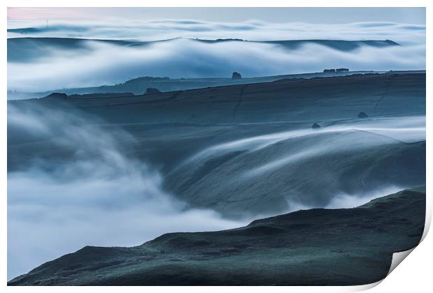 Winnats Pass, Misty Dawn Print by John Finney