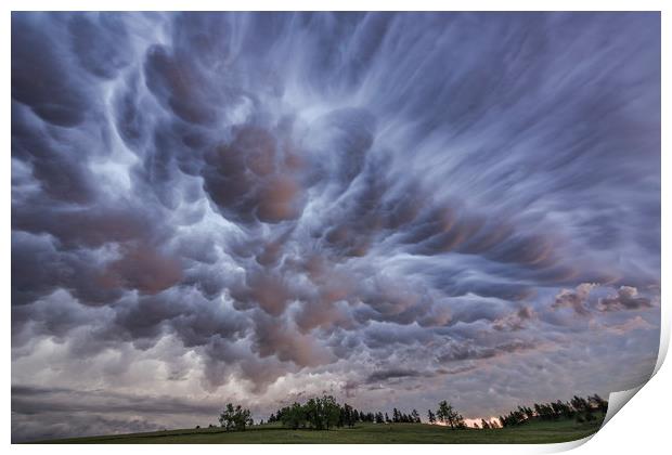 Mammatus clouds over Montana  Print by John Finney
