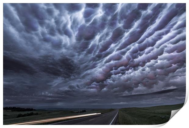 Mammatus clouds over Montana  Print by John Finney