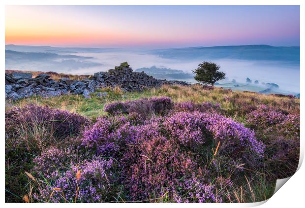 Purple Landscape of the Peak District Print by John Finney