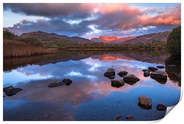 Elterwater Sunrise, Lake District Print by John Finney