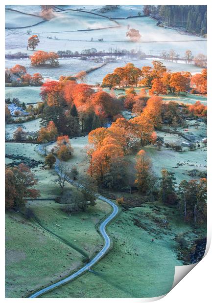 Frosty Autumn sunrise Print by John Finney