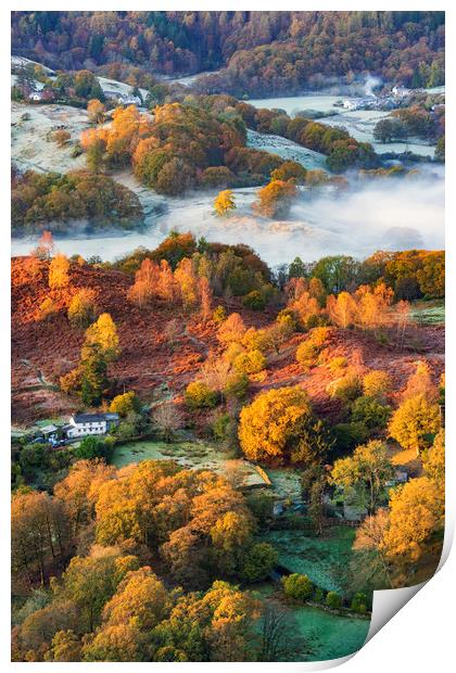 Loughrigg Autumn sunrise  Print by John Finney