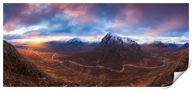 Buachaille Etive Mor sunrise Print by John Finney