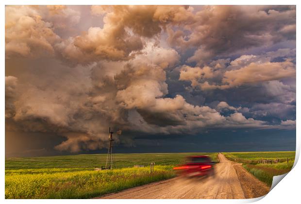 Montana tornado warned thunderstorm   Print by John Finney