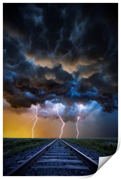 Apocalyptic Lightning 3 Print by John Finney