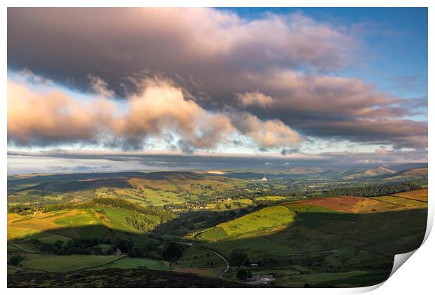 The Rolling Hills of the Peak District Print by John Finney