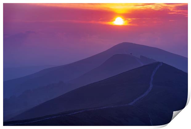 The Sunrise Layers of Back Tor, Peak District.  Print by John Finney