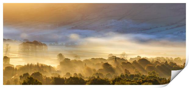 Edale sunrise, Peak District, Derbyshire, England. Print by John Finney