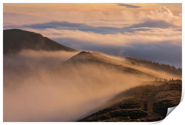 Mam Tor and Rushup Edge sunrise Print by John Finney