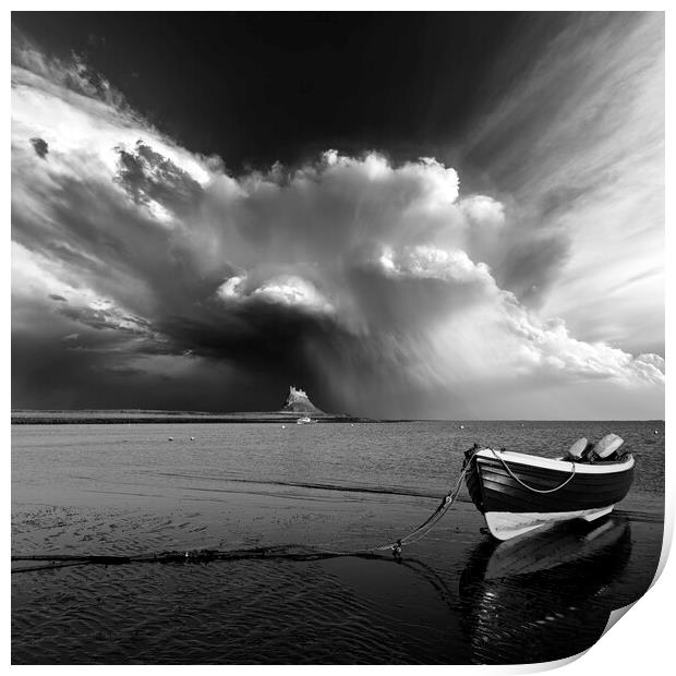 Lindisfarne Rain Shafts. (Commeded LPOTY). Print by John Finney