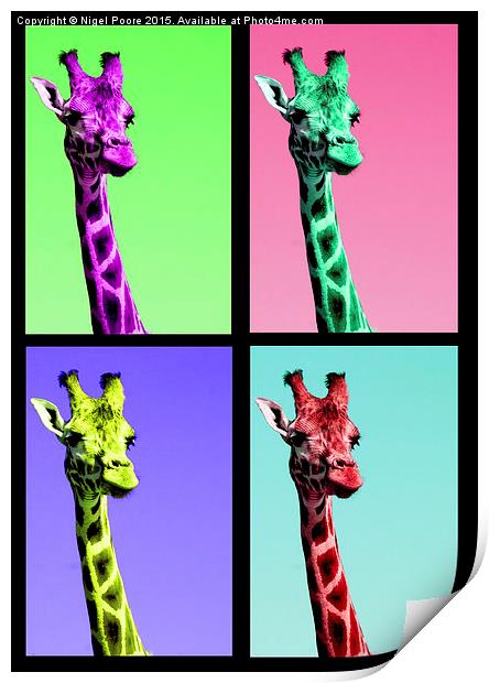 Warhol Giraffe Print by Nigel Poore