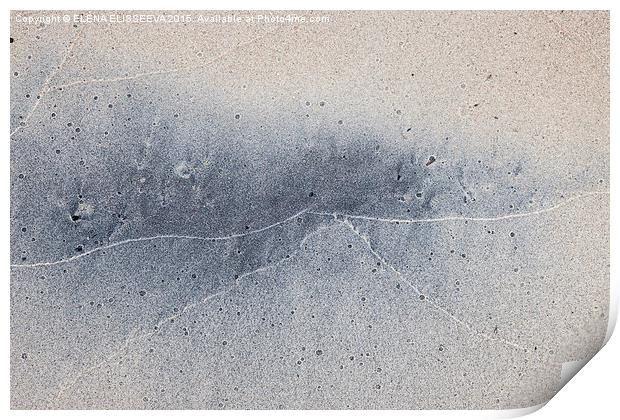 Wet sand abstract V Print by ELENA ELISSEEVA