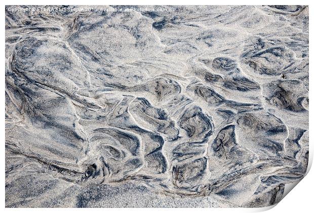 Wet sand abstract IV Print by ELENA ELISSEEVA