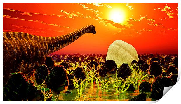 Jurassic park Print by Dariusz Miszkiel