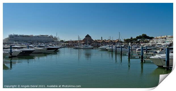 Vilamoura Marina View Print by Angelo DeVal