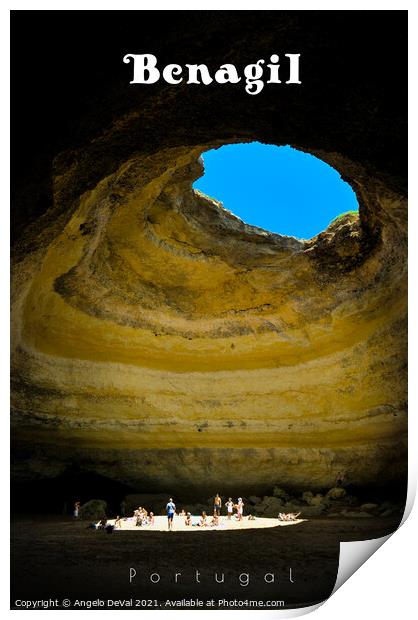Benagil Cave - Travel Art Algarve Print by Angelo DeVal