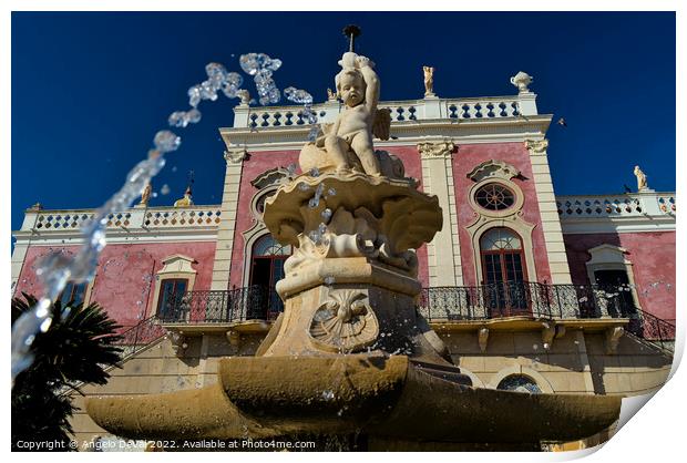 Estoi Palace Fountain Print by Angelo DeVal