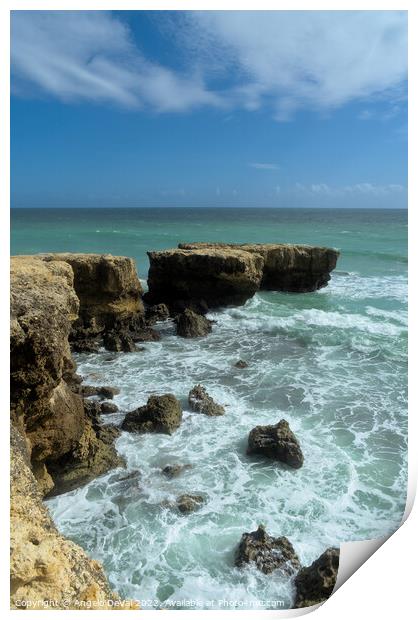 Aveiros beach in Albufeira. Portugal Print by Angelo DeVal