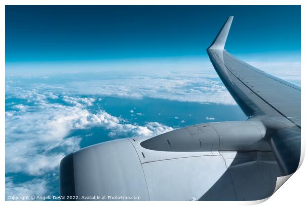 Travel and Freedom from Airplane Window Print by Angelo DeVal