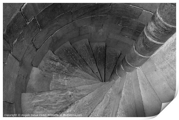 Keep Tower Stairs in the Beja Castle Print by Angelo DeVal
