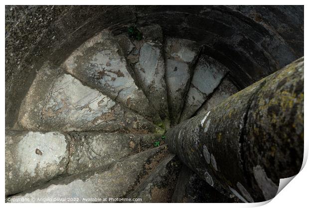 Medieval Stairs of Serpa Castle Print by Angelo DeVal