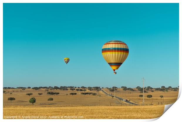 Air Balloons Above Alentejo Fields Print by Angelo DeVal