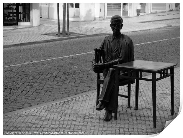 Poet Antonio Aleixo Statue in Loule  Print by Angelo DeVal