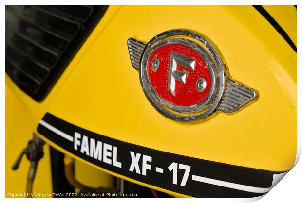 Classic Zundapp bike XF-17 gas tank logo detail Print by Angelo DeVal