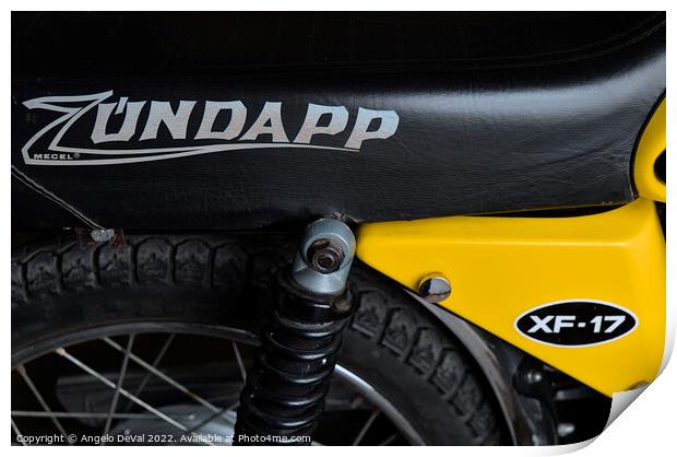 Classic Zundapp bike XF-17 seat detail Print by Angelo DeVal