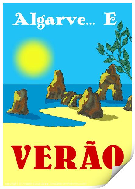 Algarve E Verao. Vintage Mosaic Illustration Print by Angelo DeVal