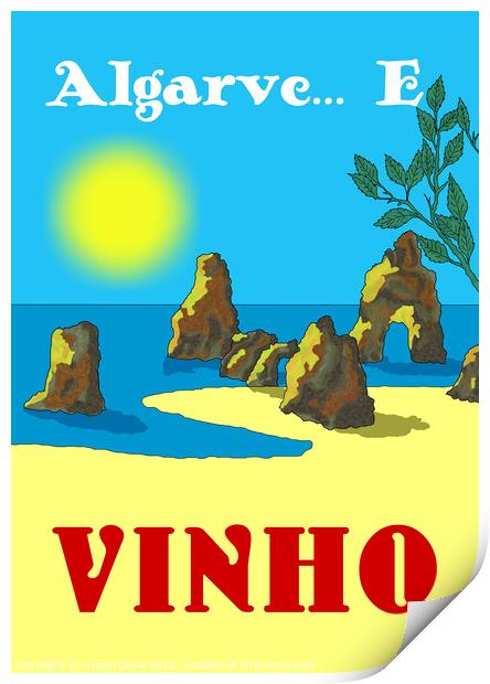 Algarve E Vinho. Vintage Mosaic Illustration Print by Angelo DeVal