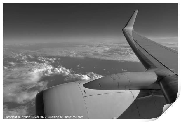 Airplane Wing from Window - Monochrome Print by Angelo DeVal