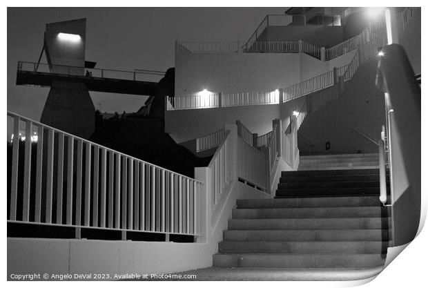 Stairs of Peneco Beach - Albufeira Print by Angelo DeVal