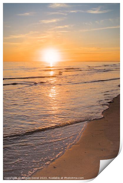 Sunset by the Beach Print by Angelo DeVal