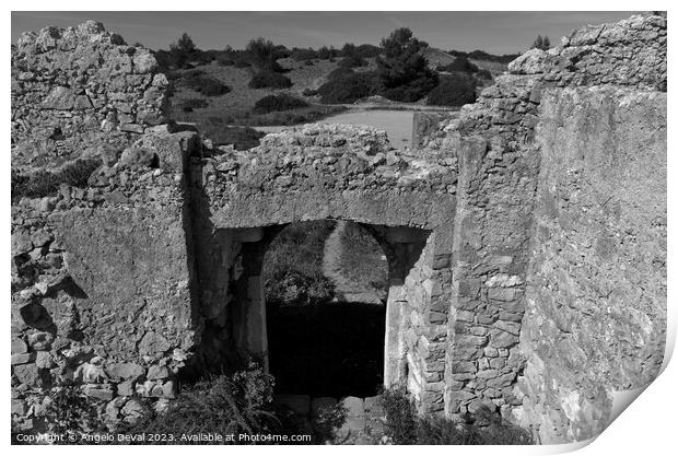 Almadena Fort Ruins Gate in Salema - Algarve Print by Angelo DeVal