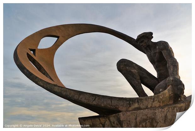 Pescadores Roundabout Statue - Albufeira Print by Angelo DeVal
