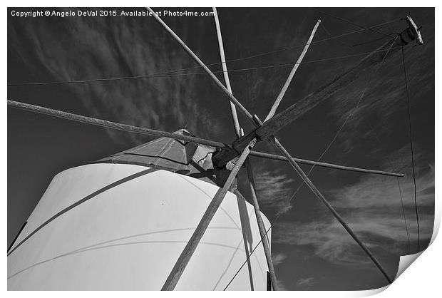 Antique windmill detail  Print by Angelo DeVal