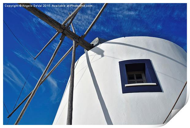 Antique windmill side window  Print by Angelo DeVal