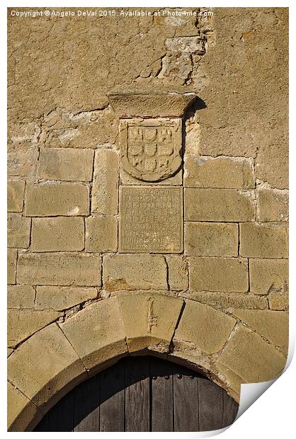 Portal detail of the medieval castle of Castro Mar Print by Angelo DeVal
