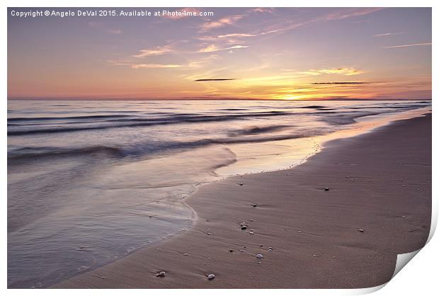 Beach Welcoming Twilight  Print by Angelo DeVal