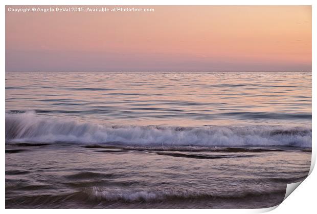 Twilight Waves Coming to the Shore  Print by Angelo DeVal
