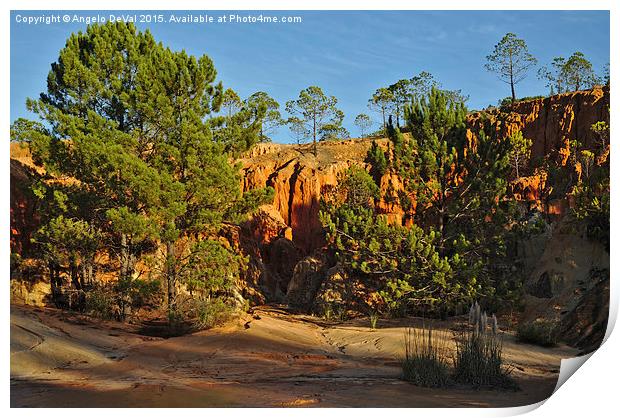 Red Cliffs and Trees  Print by Angelo DeVal