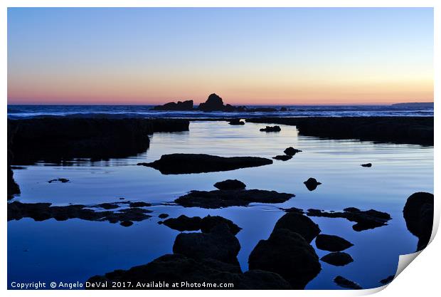 Purple in Gale Beach. Algarve Print by Angelo DeVal