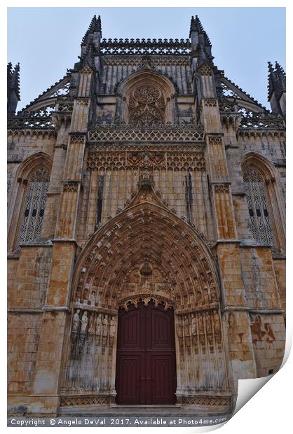 Facade of Batalha Monastery. Portugal Print by Angelo DeVal