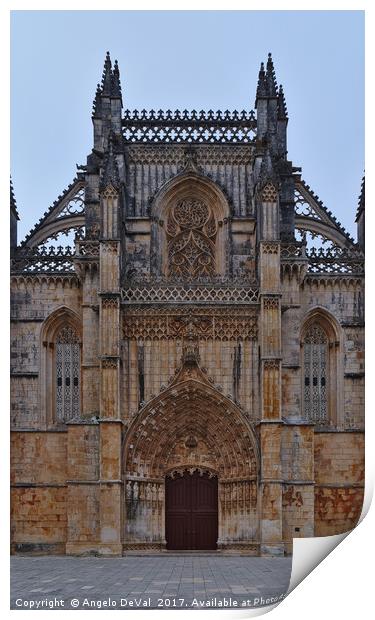 Facade of Batalha Monastery. Portugal Print by Angelo DeVal