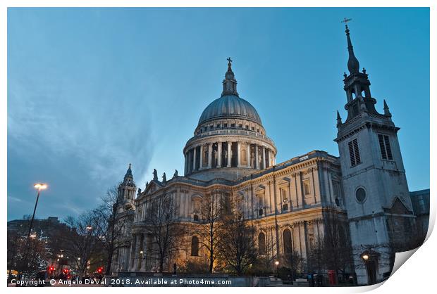 Saint Pauls Cathedral in London Print by Angelo DeVal